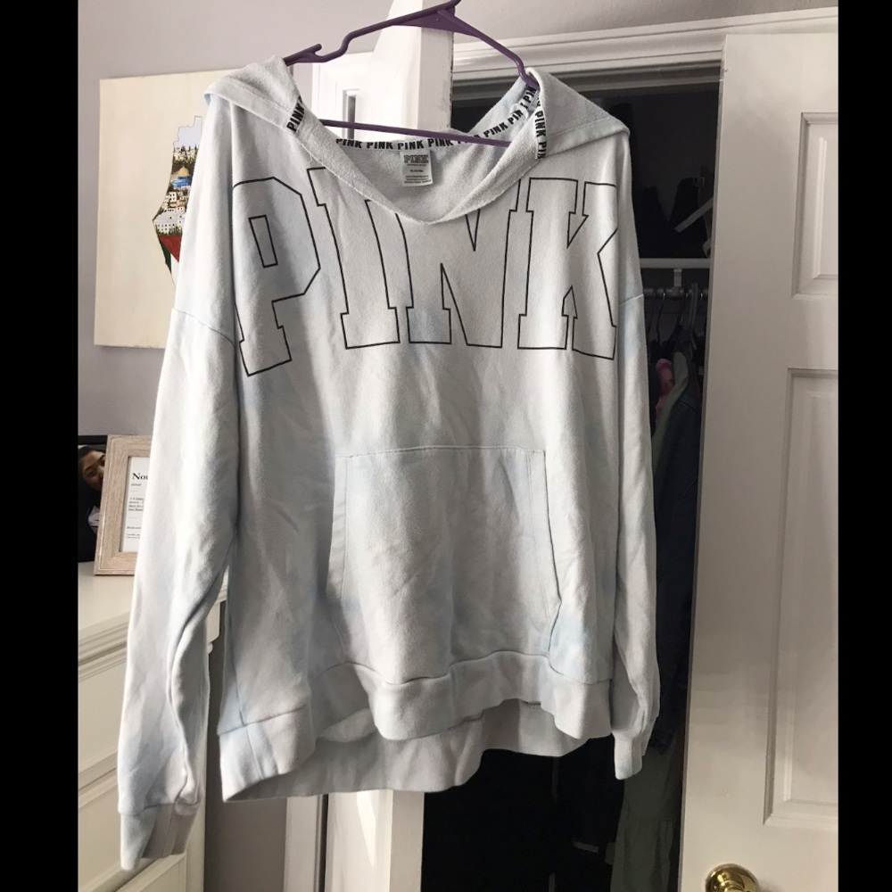 Victoria’s Secret Pink blue/white tiedye hoodie